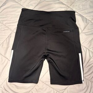 adidas Black Bike Shorts with White Accents